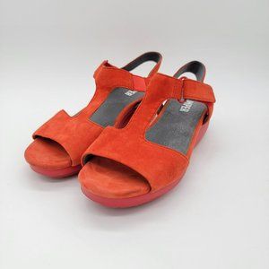 Camper Red Balloon Sandals Size EU 36 US Size 6 Suede Hook Loop Shoes